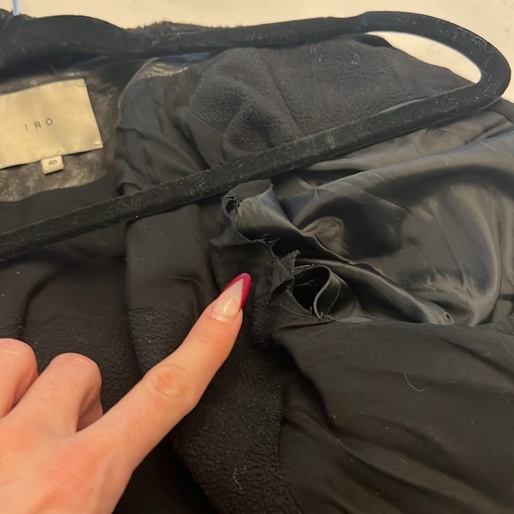 Iro sherling collar leather Moro jacket size FR40 - Picture 5 of 6